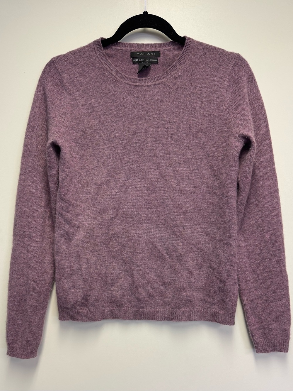 Tahari Cashmere Soft Crewneck Sweater Mauve Purple Size S